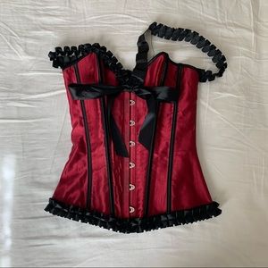 red and black corset